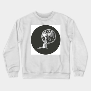 Wolf and Dragon Pewter black Crewneck Sweatshirt